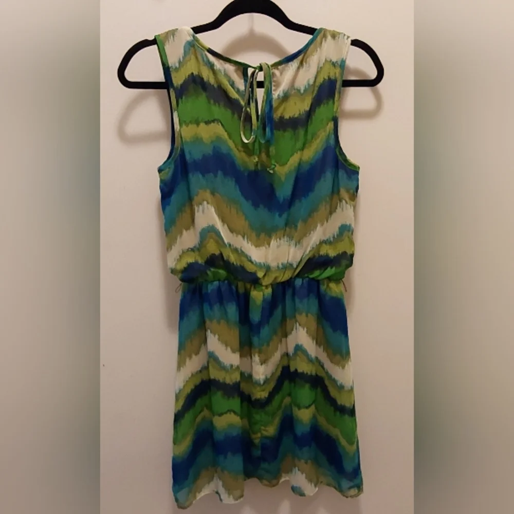 Accidentally In Love Blue and Green Midi Dress - Picture 2 of 3